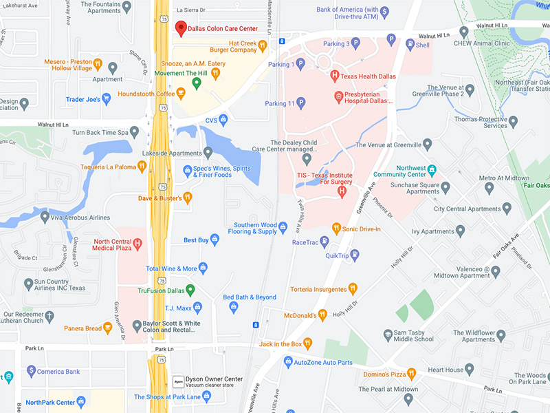 Dallas-Colon-Care_map